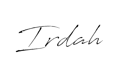 Use a signature maker to create a handwritten signature online. With this signature software, you can design (Antro_Vectra) your own signature for name Irdah. Irdah signature style 6 images and pictures png