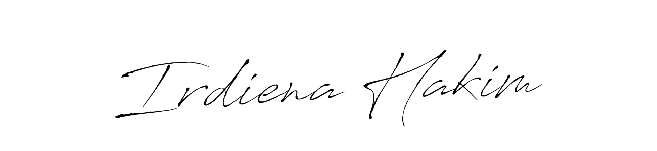 Make a beautiful signature design for name Irdiena Hakim. With this signature (Antro_Vectra) style, you can create a handwritten signature for free. Irdiena Hakim signature style 6 images and pictures png