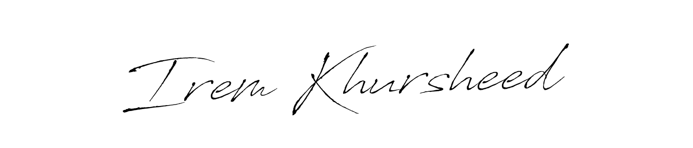 The best way (Antro_Vectra) to make a short signature is to pick only two or three words in your name. The name Irem Khursheed include a total of six letters. For converting this name. Irem Khursheed signature style 6 images and pictures png