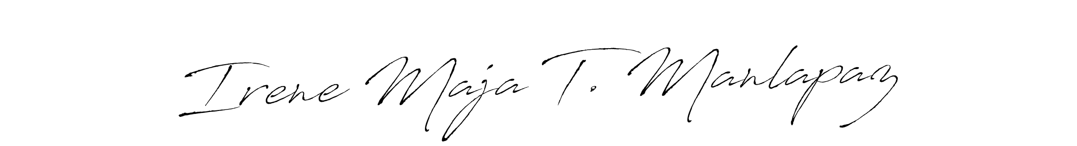 The best way (Antro_Vectra) to make a short signature is to pick only two or three words in your name. The name Irene Maja T. Manlapaz include a total of six letters. For converting this name. Irene Maja T. Manlapaz signature style 6 images and pictures png