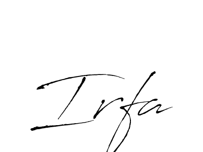 Make a beautiful signature design for name Irfa. With this signature (Antro_Vectra) style, you can create a handwritten signature for free. Irfa signature style 6 images and pictures png