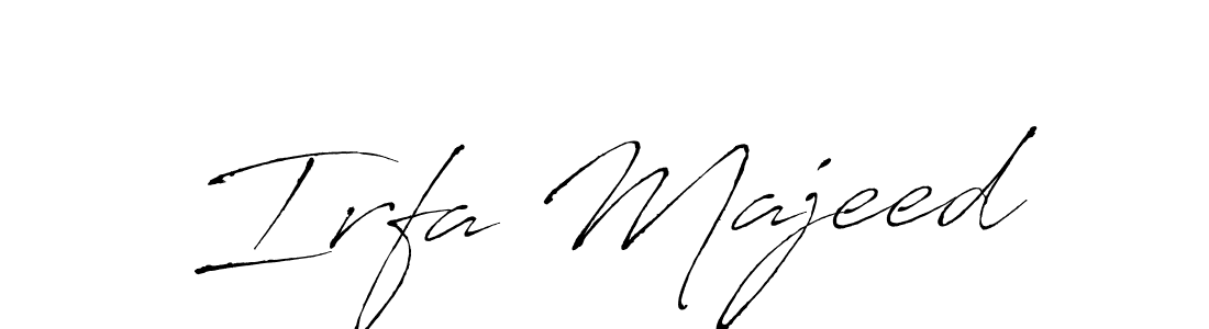 How to make Irfa Majeed name signature. Use Antro_Vectra style for creating short signs online. This is the latest handwritten sign. Irfa Majeed signature style 6 images and pictures png