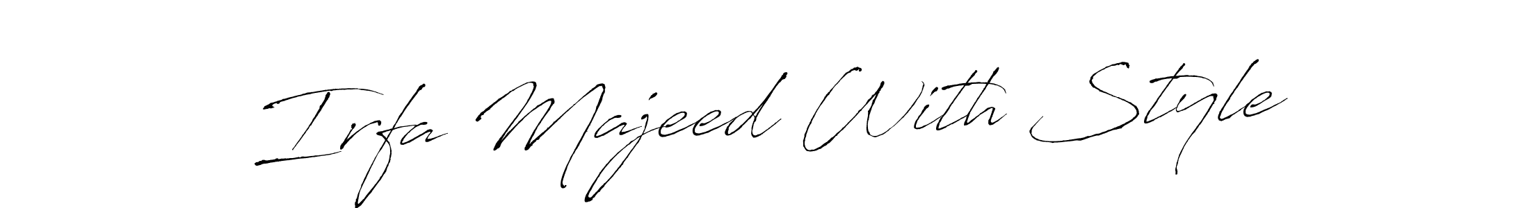 Similarly Antro_Vectra is the best handwritten signature design. Signature creator online .You can use it as an online autograph creator for name Irfa Majeed With Style. Irfa Majeed With Style signature style 6 images and pictures png