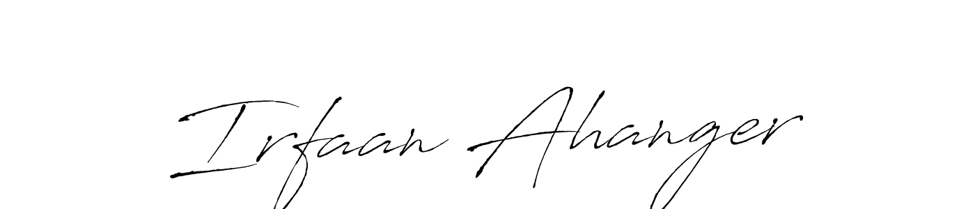 How to make Irfaan Ahanger signature? Antro_Vectra is a professional autograph style. Create handwritten signature for Irfaan Ahanger name. Irfaan Ahanger signature style 6 images and pictures png