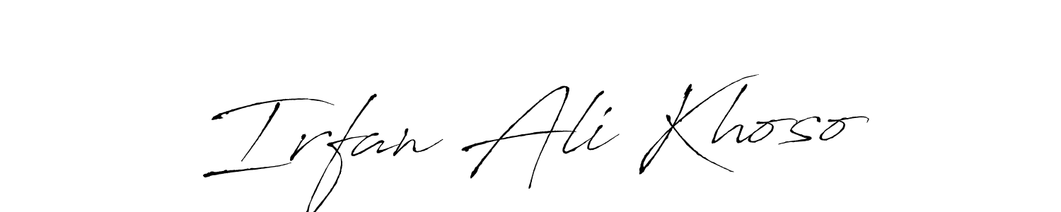 This is the best signature style for the Irfan Ali Khoso name. Also you like these signature font (Antro_Vectra). Mix name signature. Irfan Ali Khoso signature style 6 images and pictures png