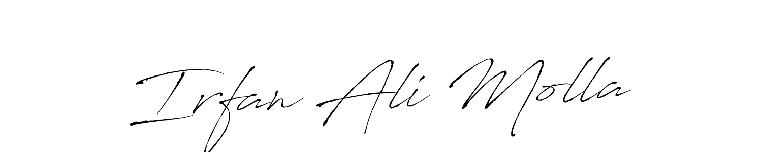 Create a beautiful signature design for name Irfan Ali Molla. With this signature (Antro_Vectra) fonts, you can make a handwritten signature for free. Irfan Ali Molla signature style 6 images and pictures png