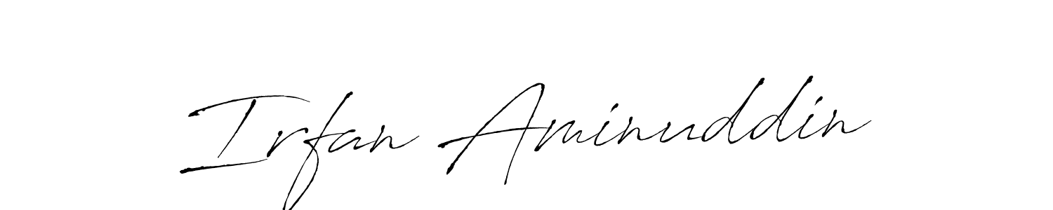 Make a beautiful signature design for name Irfan Aminuddin. With this signature (Antro_Vectra) style, you can create a handwritten signature for free. Irfan Aminuddin signature style 6 images and pictures png