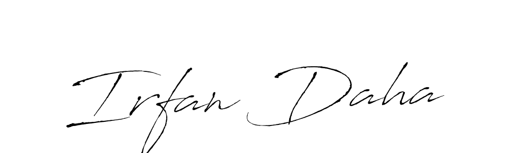 This is the best signature style for the Irfan Daha name. Also you like these signature font (Antro_Vectra). Mix name signature. Irfan Daha signature style 6 images and pictures png