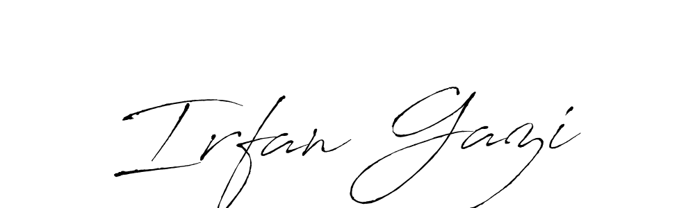 Create a beautiful signature design for name Irfan Gazi. With this signature (Antro_Vectra) fonts, you can make a handwritten signature for free. Irfan Gazi signature style 6 images and pictures png