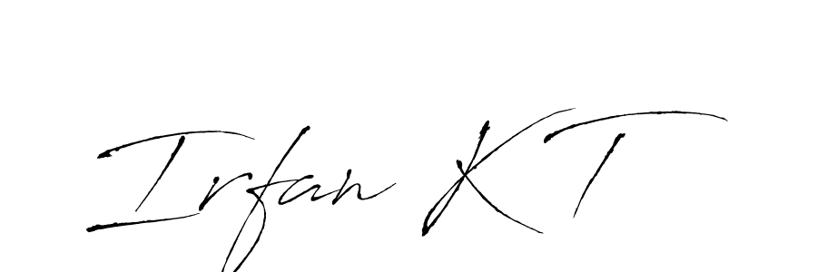 How to make Irfan K T name signature. Use Antro_Vectra style for creating short signs online. This is the latest handwritten sign. Irfan K T signature style 6 images and pictures png