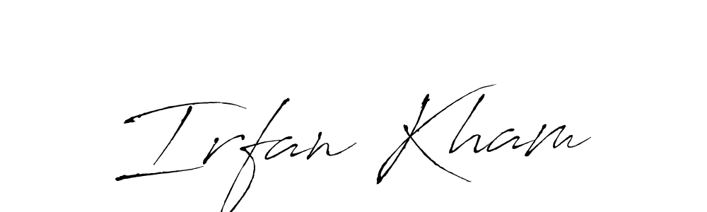 How to make Irfan Kham name signature. Use Antro_Vectra style for creating short signs online. This is the latest handwritten sign. Irfan Kham signature style 6 images and pictures png