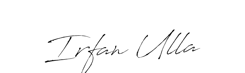 Make a beautiful signature design for name Irfan Ulla. With this signature (Antro_Vectra) style, you can create a handwritten signature for free. Irfan Ulla signature style 6 images and pictures png