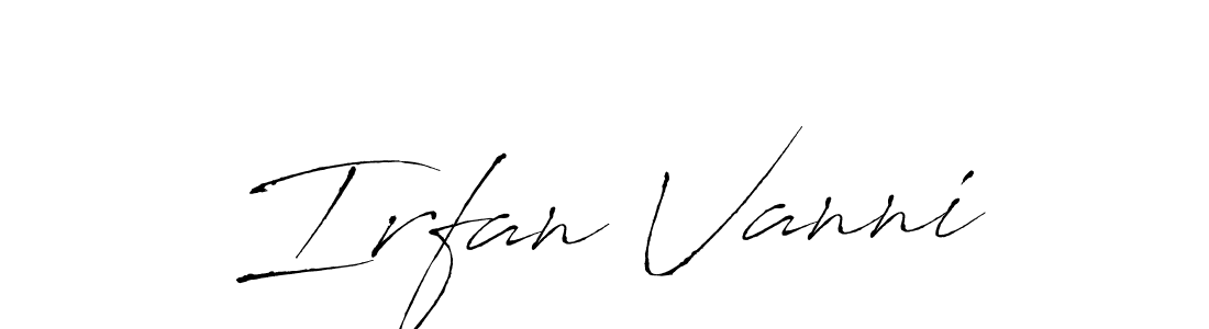 Design your own signature with our free online signature maker. With this signature software, you can create a handwritten (Antro_Vectra) signature for name Irfan Vanni. Irfan Vanni signature style 6 images and pictures png
