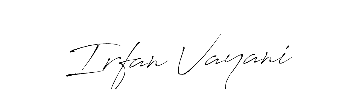 The best way (Antro_Vectra) to make a short signature is to pick only two or three words in your name. The name Irfan Vayani include a total of six letters. For converting this name. Irfan Vayani signature style 6 images and pictures png