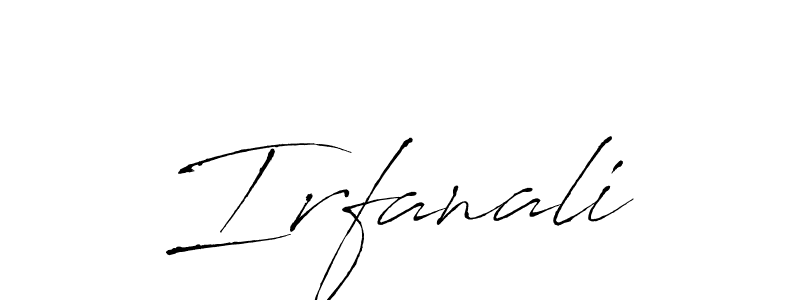 Use a signature maker to create a handwritten signature online. With this signature software, you can design (Antro_Vectra) your own signature for name Irfanali. Irfanali signature style 6 images and pictures png