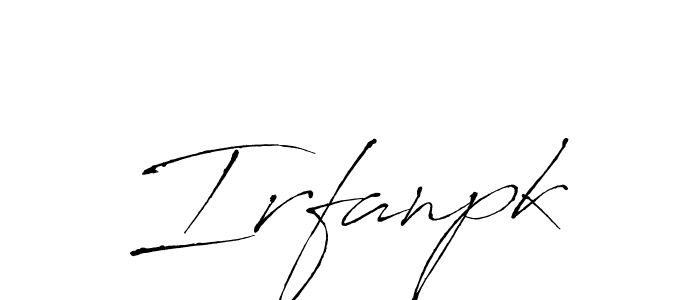 Irfanpk stylish signature style. Best Handwritten Sign (Antro_Vectra) for my name. Handwritten Signature Collection Ideas for my name Irfanpk. Irfanpk signature style 6 images and pictures png