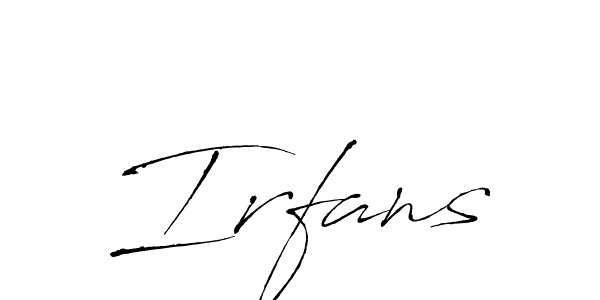 Make a beautiful signature design for name Irfans. With this signature (Antro_Vectra) style, you can create a handwritten signature for free. Irfans signature style 6 images and pictures png