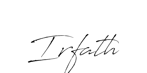Antro_Vectra is a professional signature style that is perfect for those who want to add a touch of class to their signature. It is also a great choice for those who want to make their signature more unique. Get Irfath name to fancy signature for free. Irfath signature style 6 images and pictures png