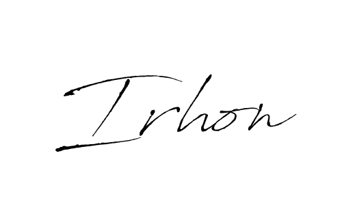 Create a beautiful signature design for name Irhon. With this signature (Antro_Vectra) fonts, you can make a handwritten signature for free. Irhon signature style 6 images and pictures png