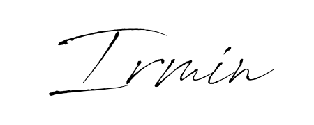 Stand out with a creative autograph for Irmin. The Antro_Vectra styling blends modern aesthetics with classic signature flourishes. Irmin signature style 6 images and pictures png