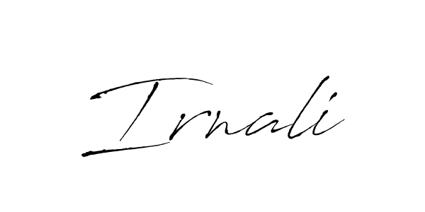 Use a signature maker to create a handwritten signature online. With this signature software, you can design (Antro_Vectra) your own signature for name Irnali. Irnali signature style 6 images and pictures png