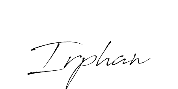 Irphan stylish signature style. Best Handwritten Sign (Antro_Vectra) for my name. Handwritten Signature Collection Ideas for my name Irphan. Irphan signature style 6 images and pictures png