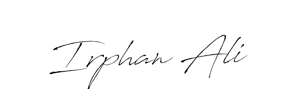 The best way (Antro_Vectra) to make a short signature is to pick only two or three words in your name. The name Irphan Ali include a total of six letters. For converting this name. Irphan Ali signature style 6 images and pictures png