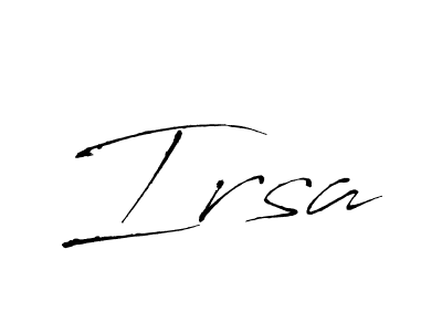 Make a beautiful signature design for name Irsa. With this signature (Antro_Vectra) style, you can create a handwritten signature for free. Irsa signature style 6 images and pictures png