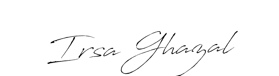 Design your own signature with our free online signature maker. With this signature software, you can create a handwritten (Antro_Vectra) signature for name Irsa Ghazal. Irsa Ghazal signature style 6 images and pictures png