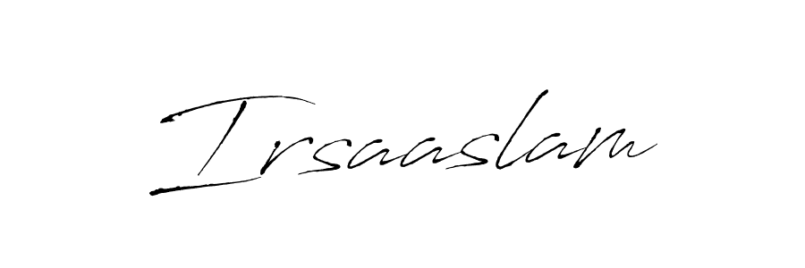 The best way (Antro_Vectra) to make a short signature is to pick only two or three words in your name. The name Irsaaslam include a total of six letters. For converting this name. Irsaaslam signature style 6 images and pictures png