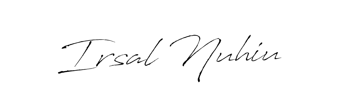 It looks lik you need a new signature style for name Irsal Nuhiu. Design unique handwritten (Antro_Vectra) signature with our free signature maker in just a few clicks. Irsal Nuhiu signature style 6 images and pictures png