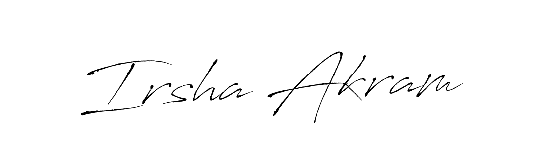 The best way (Antro_Vectra) to make a short signature is to pick only two or three words in your name. The name Irsha Akram include a total of six letters. For converting this name. Irsha Akram signature style 6 images and pictures png