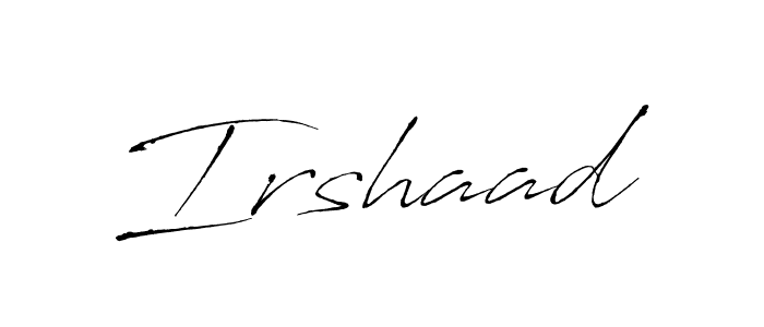 Make a beautiful signature design for name Irshaad. With this signature (Antro_Vectra) style, you can create a handwritten signature for free. Irshaad signature style 6 images and pictures png