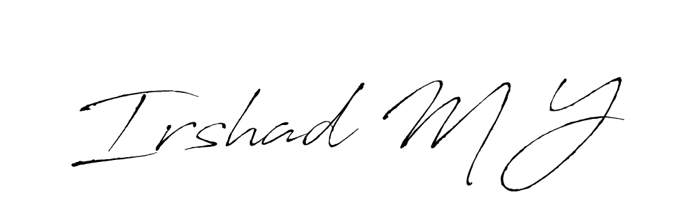 How to make Irshad M Y name signature. Use Antro_Vectra style for creating short signs online. This is the latest handwritten sign. Irshad M Y signature style 6 images and pictures png