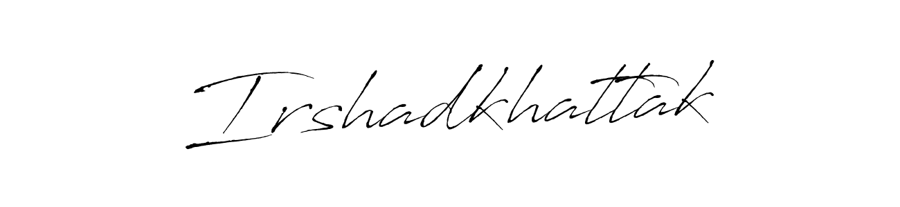 How to make Irshadkhattak name signature. Use Antro_Vectra style for creating short signs online. This is the latest handwritten sign. Irshadkhattak signature style 6 images and pictures png