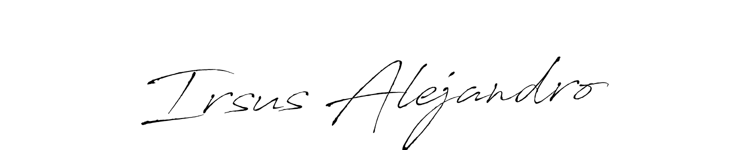 The best way (Antro_Vectra) to make a short signature is to pick only two or three words in your name. The name Irsus Alejandro include a total of six letters. For converting this name. Irsus Alejandro signature style 6 images and pictures png