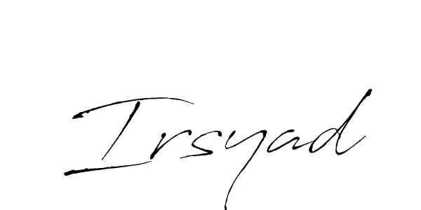 The best way (Antro_Vectra) to make a short signature is to pick only two or three words in your name. The name Irsyad include a total of six letters. For converting this name. Irsyad signature style 6 images and pictures png