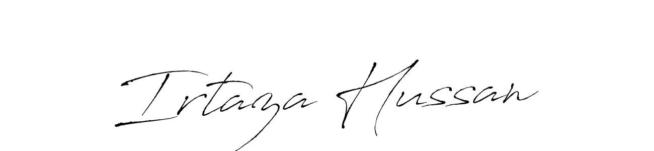 How to make Irtaza Hussan name signature. Use Antro_Vectra style for creating short signs online. This is the latest handwritten sign. Irtaza Hussan signature style 6 images and pictures png