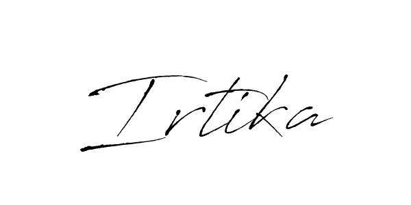 Antro_Vectra is a professional signature style that is perfect for those who want to add a touch of class to their signature. It is also a great choice for those who want to make their signature more unique. Get Irtika name to fancy signature for free. Irtika signature style 6 images and pictures png