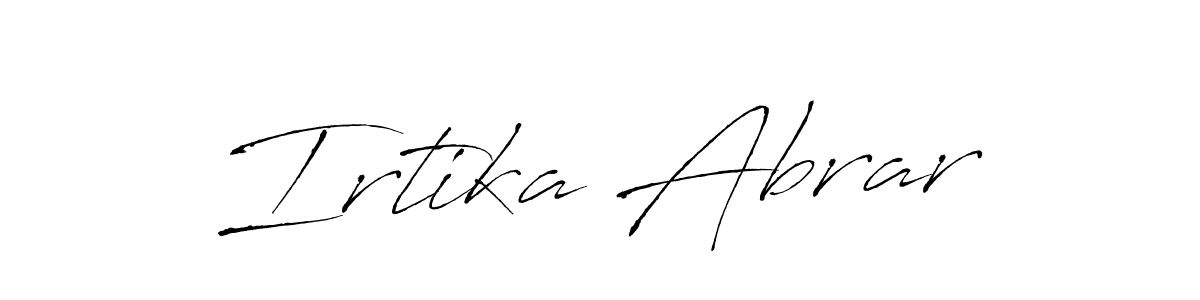 The best way (Antro_Vectra) to make a short signature is to pick only two or three words in your name. The name Irtika Abrar include a total of six letters. For converting this name. Irtika Abrar signature style 6 images and pictures png