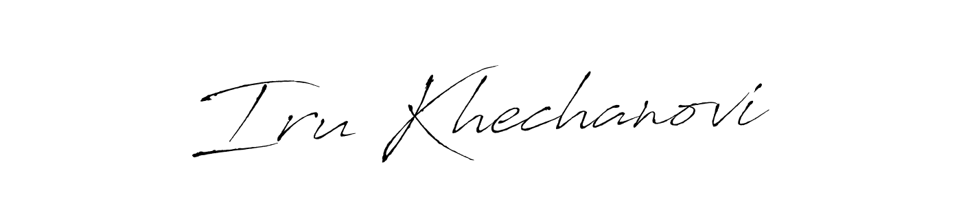 Also we have Iru Khechanovi name is the best signature style. Create professional handwritten signature collection using Antro_Vectra autograph style. Iru Khechanovi signature style 6 images and pictures png