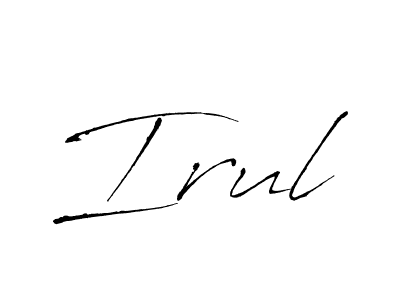 Use a signature maker to create a handwritten signature online. With this signature software, you can design (Antro_Vectra) your own signature for name Irul. Irul signature style 6 images and pictures png