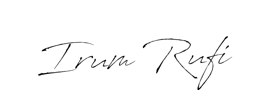 Make a beautiful signature design for name Irum Rufi. With this signature (Antro_Vectra) style, you can create a handwritten signature for free. Irum Rufi signature style 6 images and pictures png