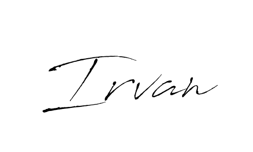 Make a beautiful signature design for name Irvan. With this signature (Antro_Vectra) style, you can create a handwritten signature for free. Irvan signature style 6 images and pictures png