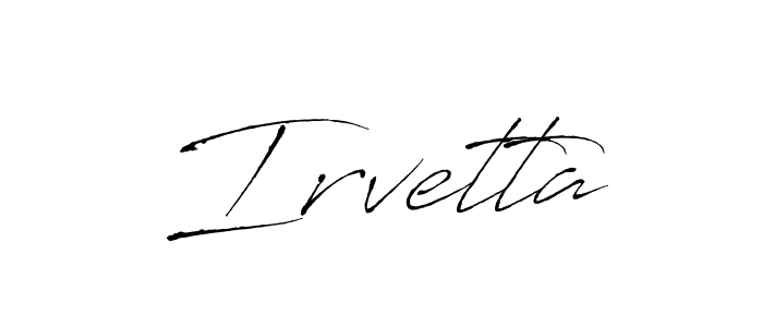 Use a signature maker to create a handwritten signature online. With this signature software, you can design (Antro_Vectra) your own signature for name Irvetta. Irvetta signature style 6 images and pictures png
