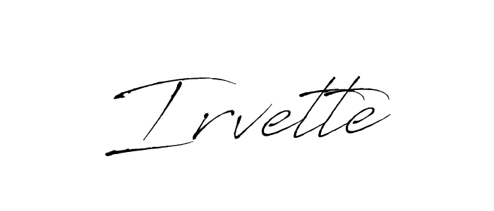 Irvette stylish signature style. Best Handwritten Sign (Antro_Vectra) for my name. Handwritten Signature Collection Ideas for my name Irvette. Irvette signature style 6 images and pictures png