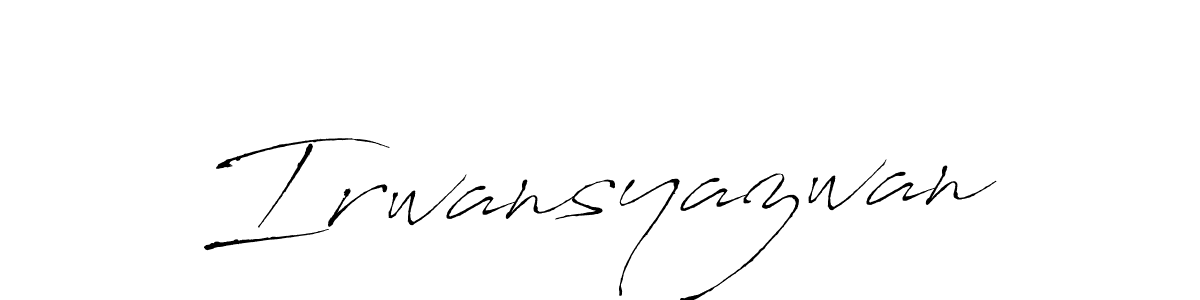 Make a beautiful signature design for name Irwansyazwan. With this signature (Antro_Vectra) style, you can create a handwritten signature for free. Irwansyazwan signature style 6 images and pictures png