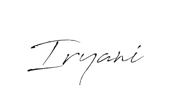 if you are searching for the best signature style for your name Iryani. so please give up your signature search. here we have designed multiple signature styles  using Antro_Vectra. Iryani signature style 6 images and pictures png