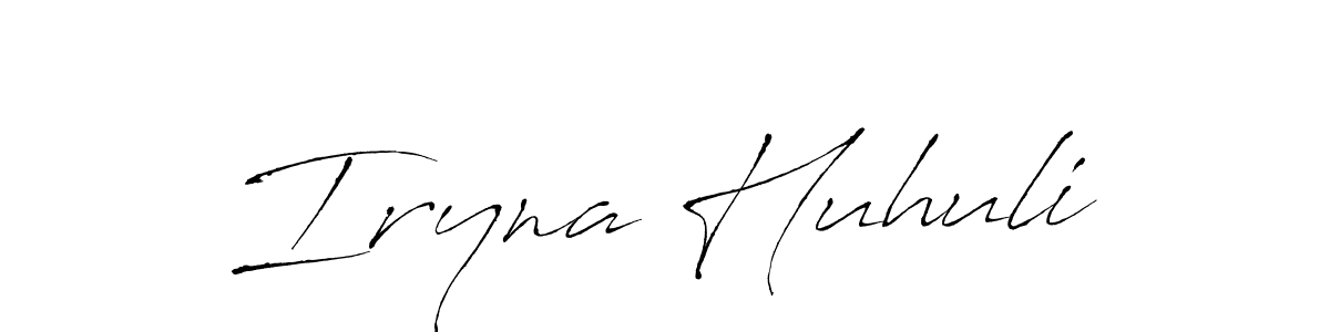 Antro_Vectra is a professional signature style that is perfect for those who want to add a touch of class to their signature. It is also a great choice for those who want to make their signature more unique. Get Iryna Huhuli name to fancy signature for free. Iryna Huhuli signature style 6 images and pictures png