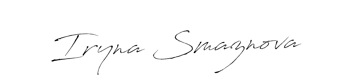 if you are searching for the best signature style for your name Iryna Smaznova. so please give up your signature search. here we have designed multiple signature styles  using Antro_Vectra. Iryna Smaznova signature style 6 images and pictures png